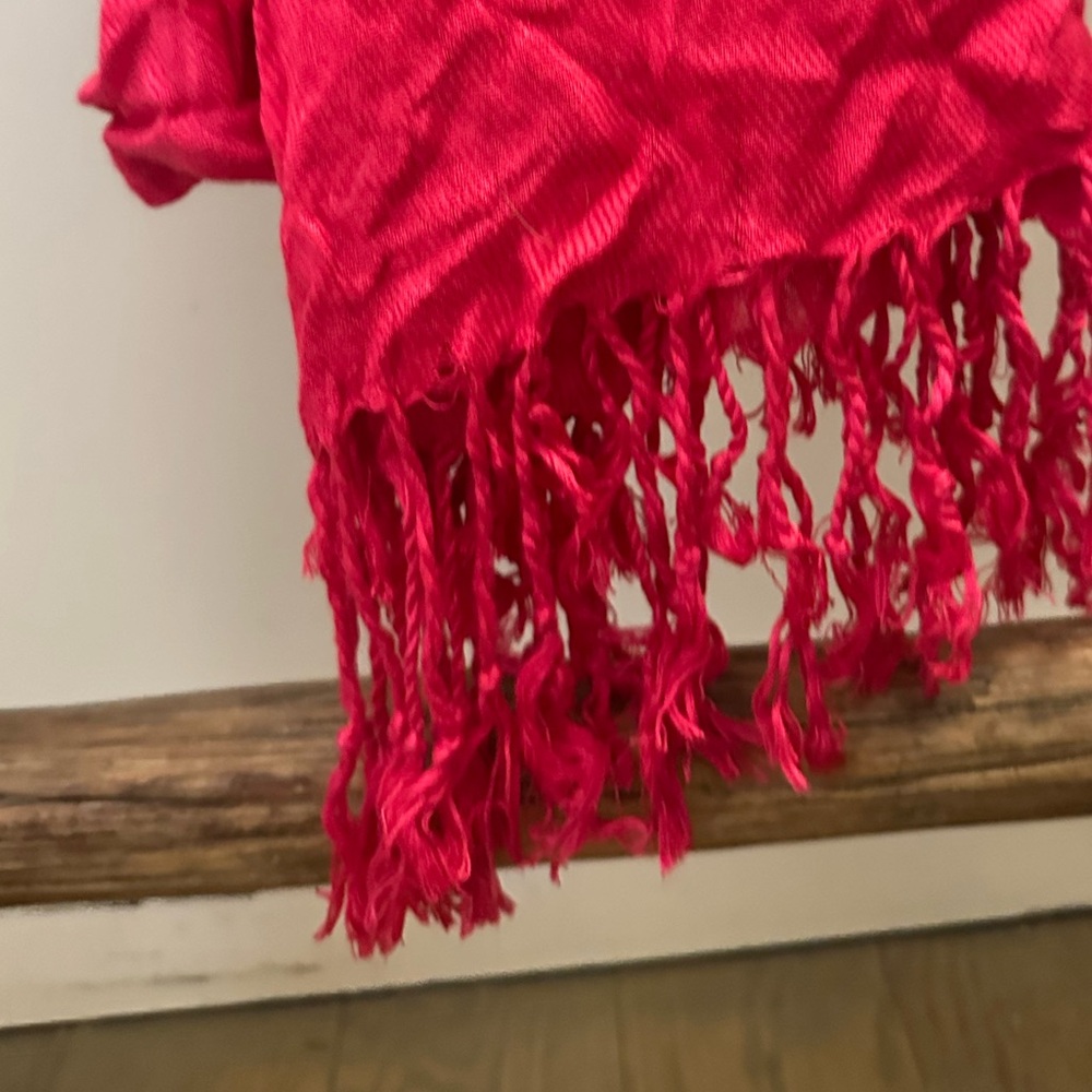 Scarf Shawl With Fringe | Leopard Ivory Purple Light Blue Hot Pink - Picture 10 of 11